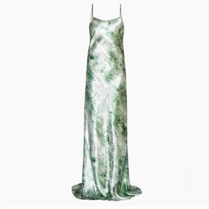 Victoria Beckham Green and White Maxi Dress